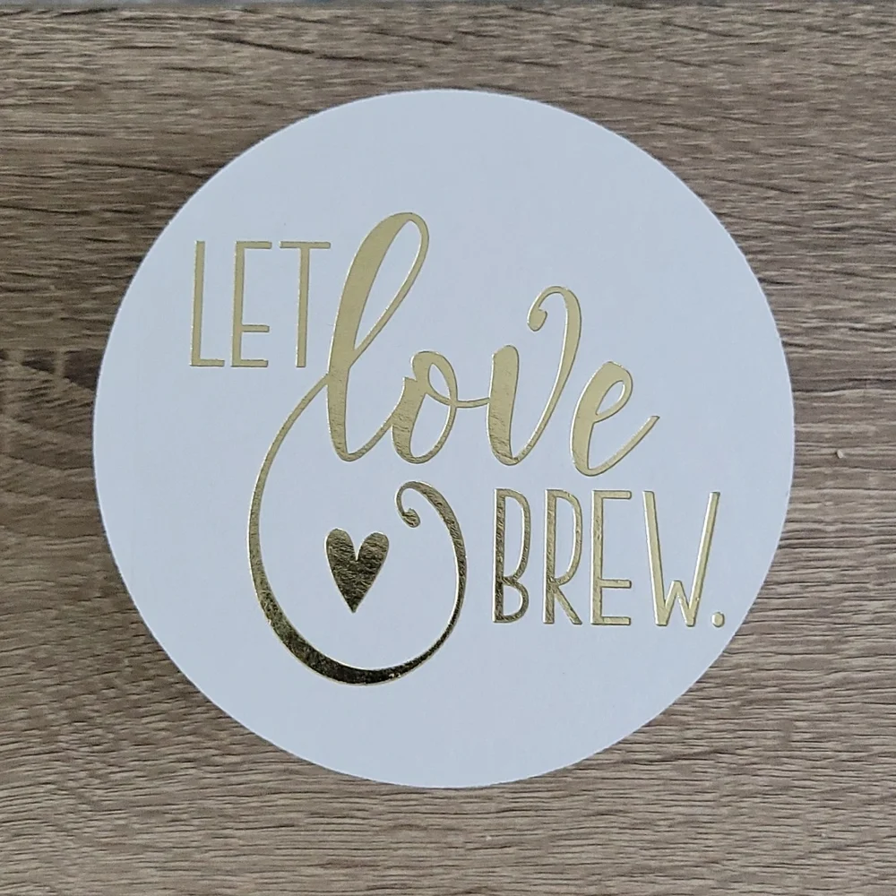 Let love brew cardboard coasters